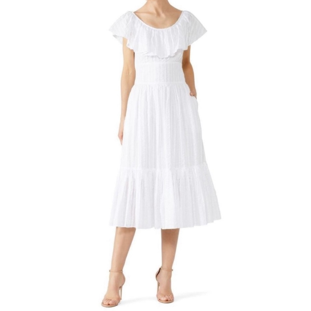 tory burch white midi dress